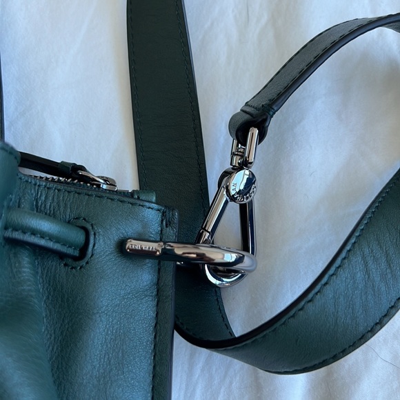 Cole Haan dark green leather bucket bag - Picture 4 of 6